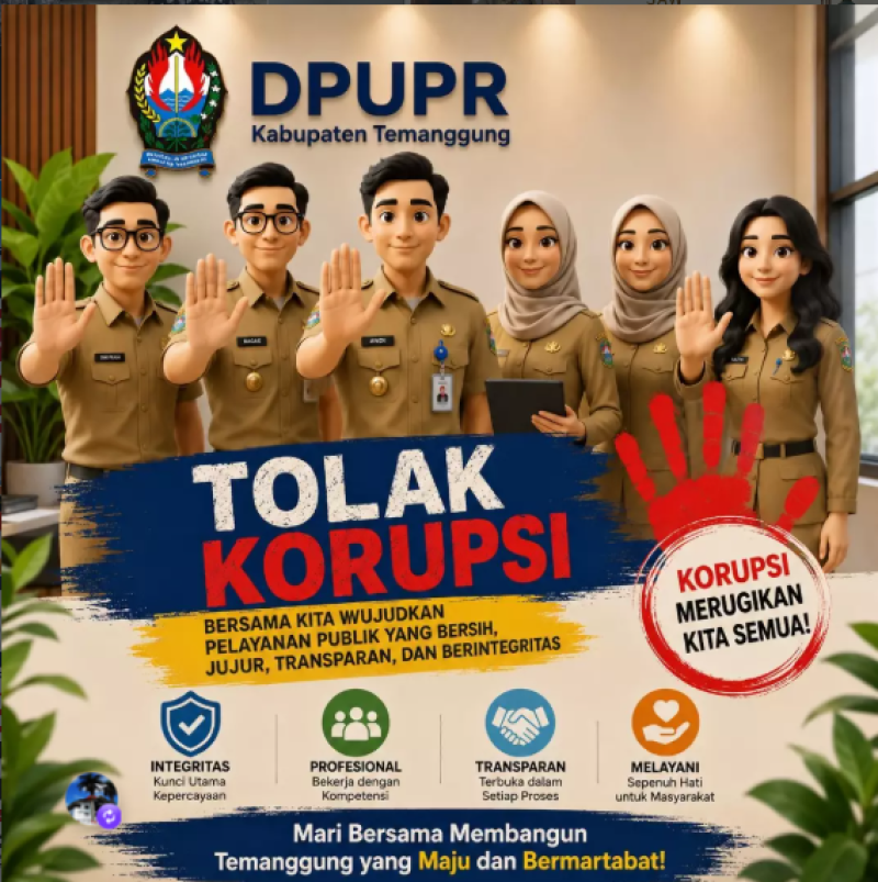 TOLAK KORUPSI, WUJUDKAN PELAYANAN PUBLIK YANG BERSIH DAN BERINTEGRITAS