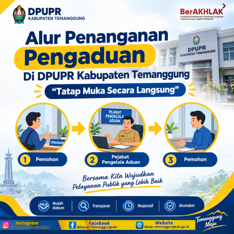 Alur Penanganan Pengaduan di DPUPR Kabupaten Temanggung "Tatap Muka Secara Langsung"