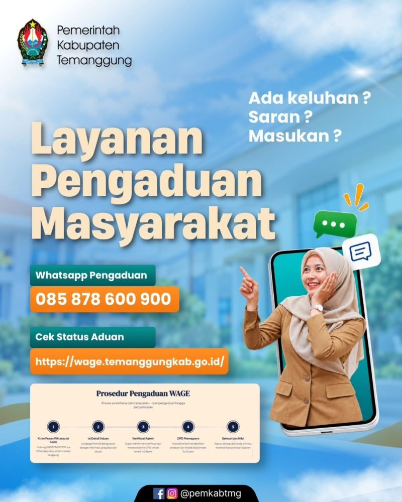 Layanan Pengaduan Masyarakat Via Wage (WhatsApp Gateway)